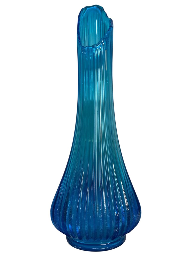 MCM L.E. Smith Light Blue 18" Swung Vase