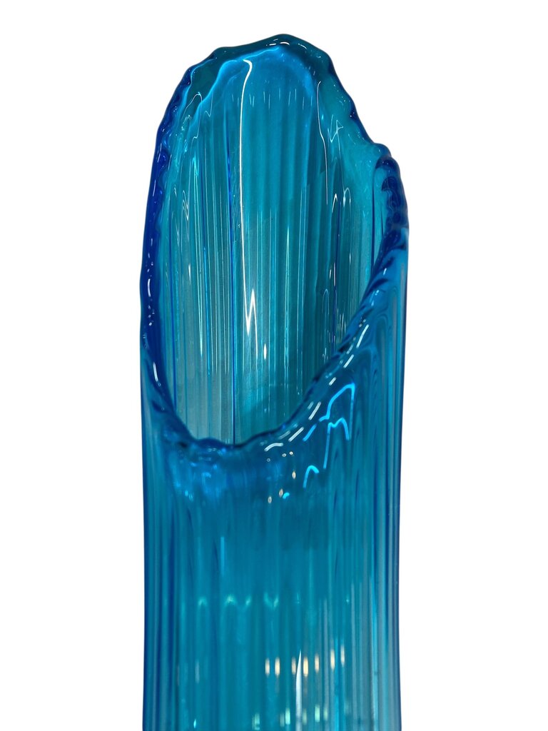 MCM L.E. Smith Light Blue 18" Swung Vase