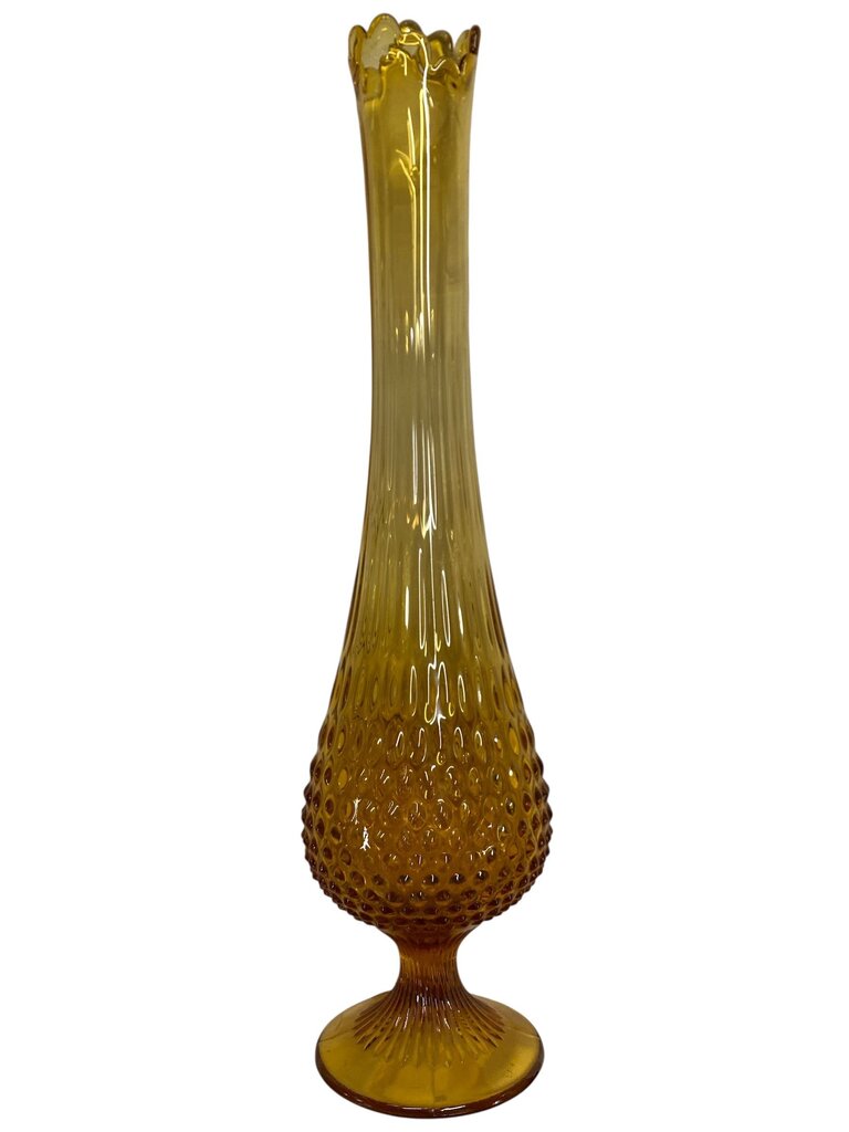 Fenton Colonial 1960-1969 Amber Hobnail 20" Swung Vase