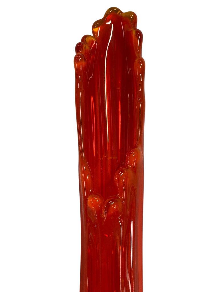 Fenton Art Glass Amberina Thumbprint 17" Swung Vase