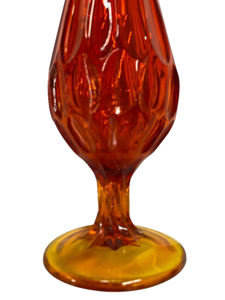 Fenton Art Glass Amberina Thumbprint 17" Swung Vase