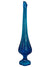MCM L.E. Smith Blue Art Glass 17" Footed Swung Vase