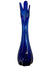 Vintage Cobalt Blue Art Glass 17" Five Finger Swung Vase