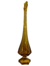 Viking Epic Column Ribbed Amber Stretch and Finger 15" Swung Vase