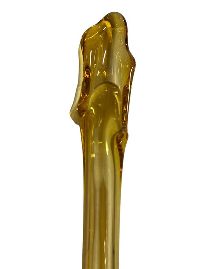 Viking Epic Column Ribbed Amber Stretch and Finger 15" Swung Vase