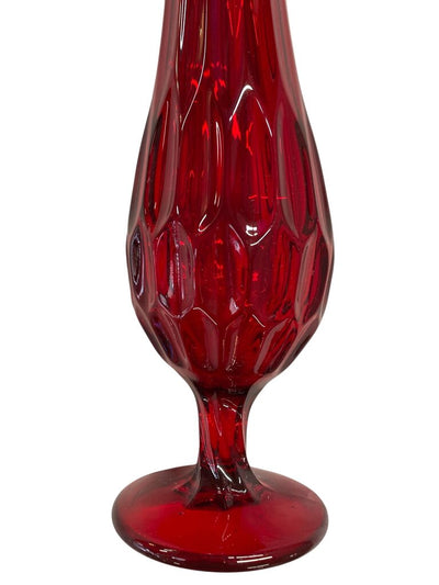 MCM Viking Art Glass Red 14" Stretch Vase