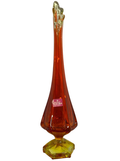 MCM Viking Mod Flame Orange 13.5" Swung Vase