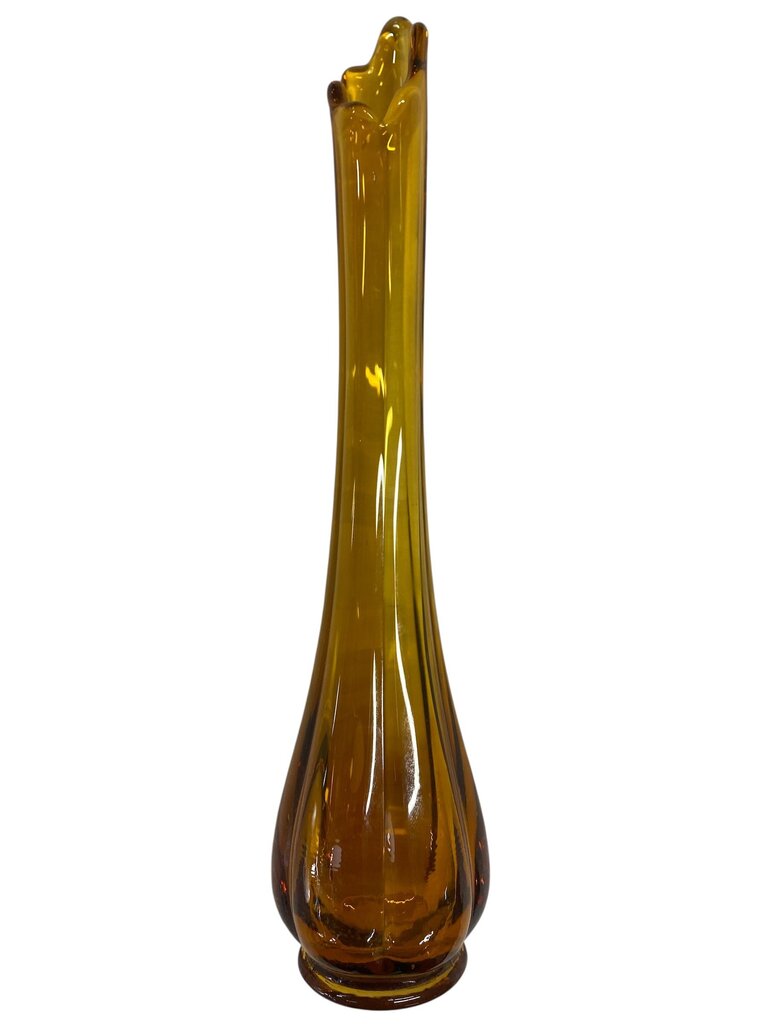 MCM L.E. Smith Amber 12" Swung Vase