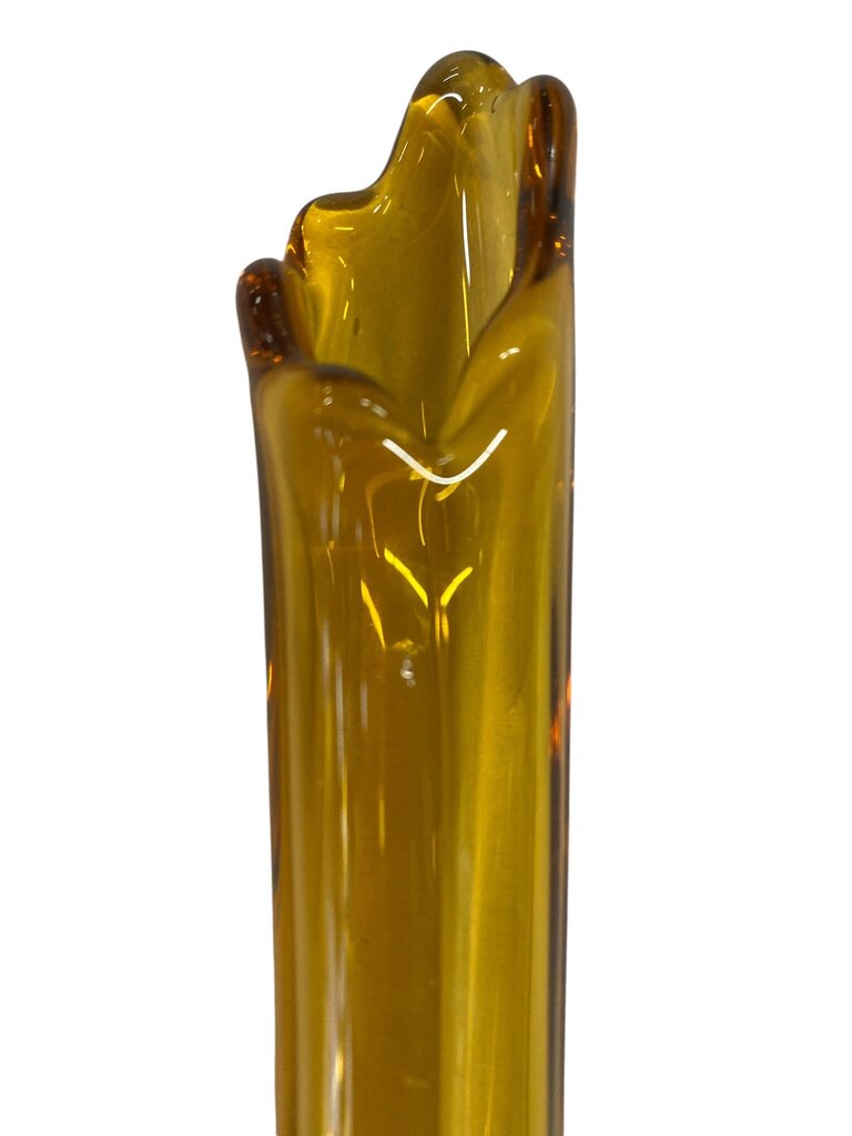MCM L.E. Smith Amber 12" Swung Vase