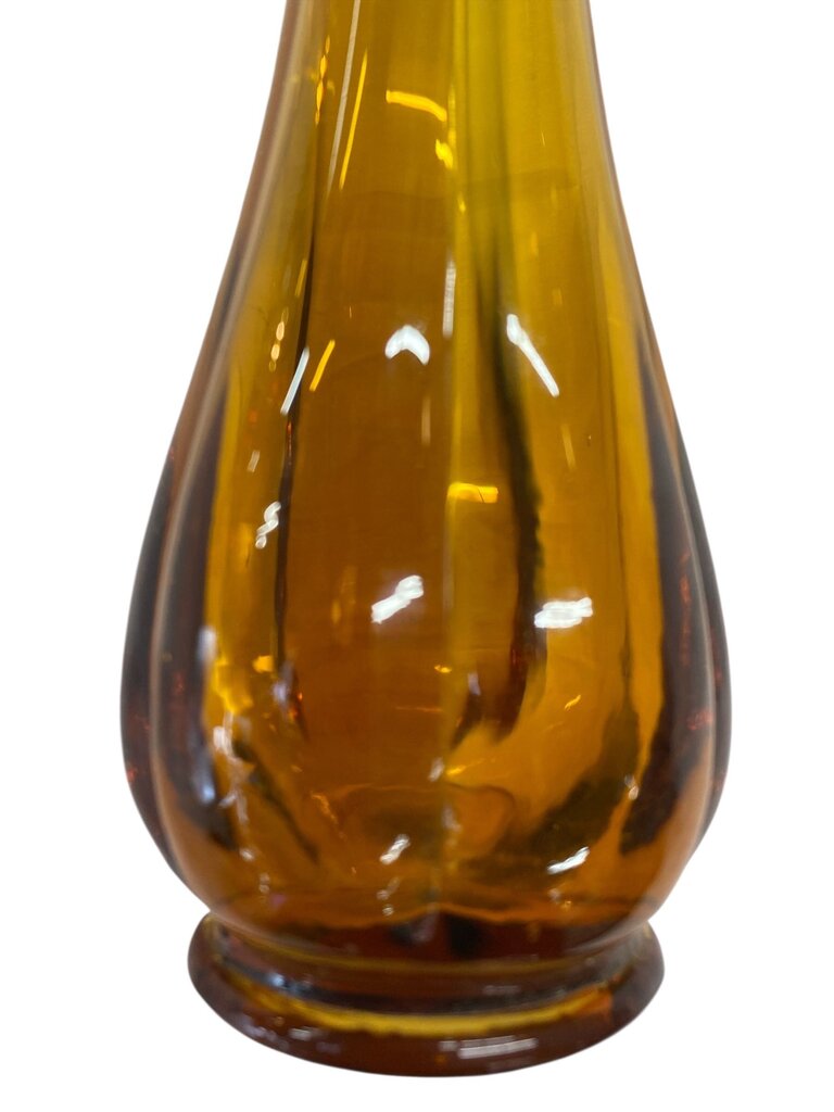 MCM L.E. Smith Amber 12" Swung Vase