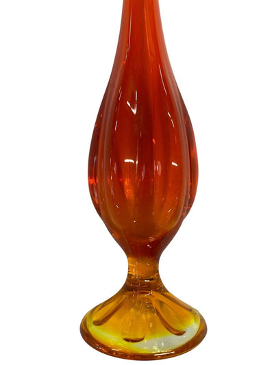 MCM Viking Amberina Persimmon Orange 12.5" Swung Vase