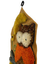 Mid Century Wool and Burlap Owl Wall Hanging