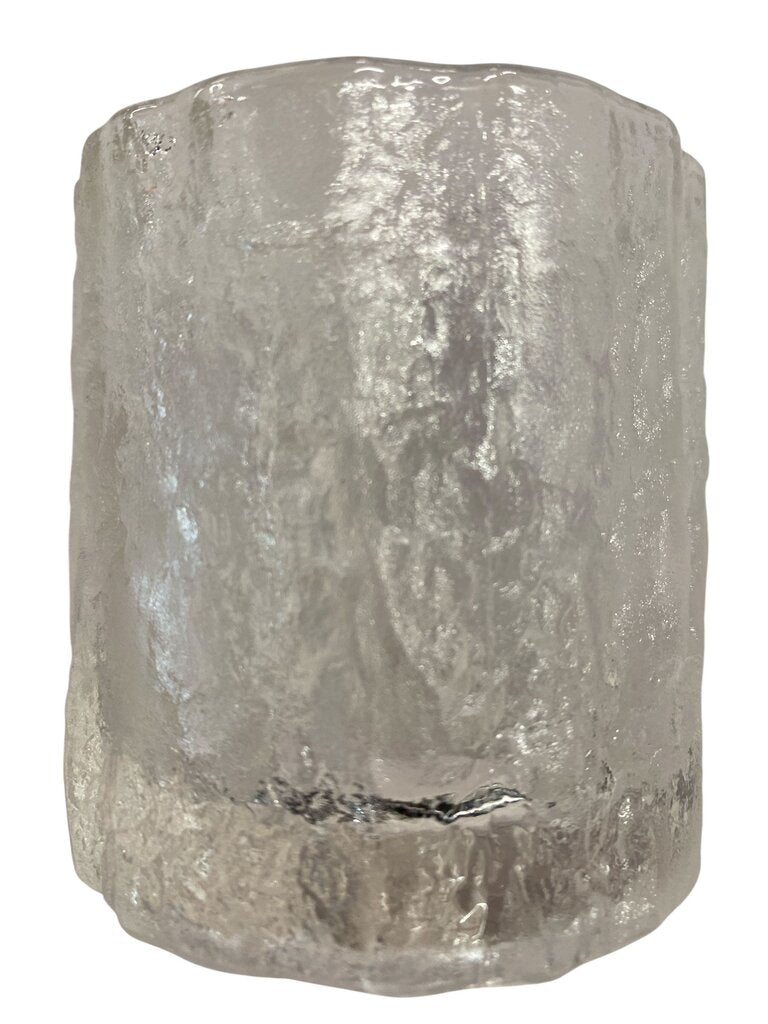 Set of 5 Vintage Hoya Japan Glacier Glass ice Bucket and Cocktail Glasses