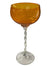 Empoli Italian Art Glass 11" Orange Compote with Twisted Clear Glass Stem