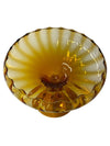 MCM 1950's Amber Optic Glass Goblet Pedestal Vase
