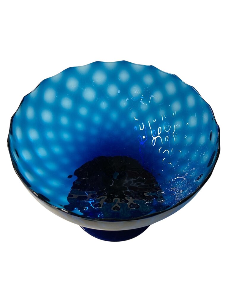 MCM Italian Empoli Blue Glass Compote