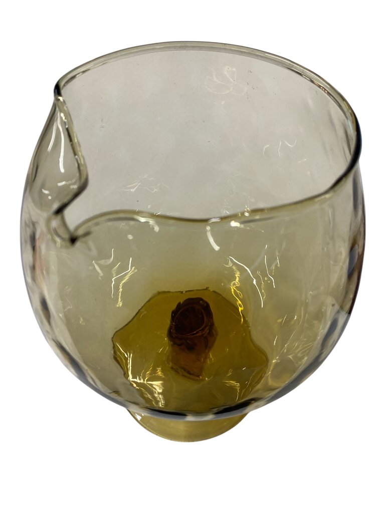 MCM 1960's Italian Empoli Diamond Optic Amber Glass