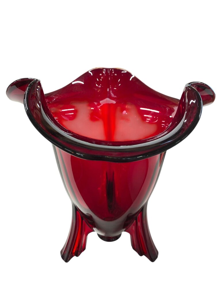 Retro Ruby Red Rocket Vase by New Martinsville
