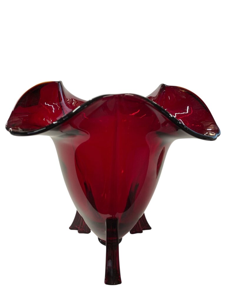 Retro Ruby Red Rocket Vase by New Martinsville