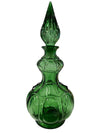Vintage Empoli Emerald Green Glass Corseted Decanter