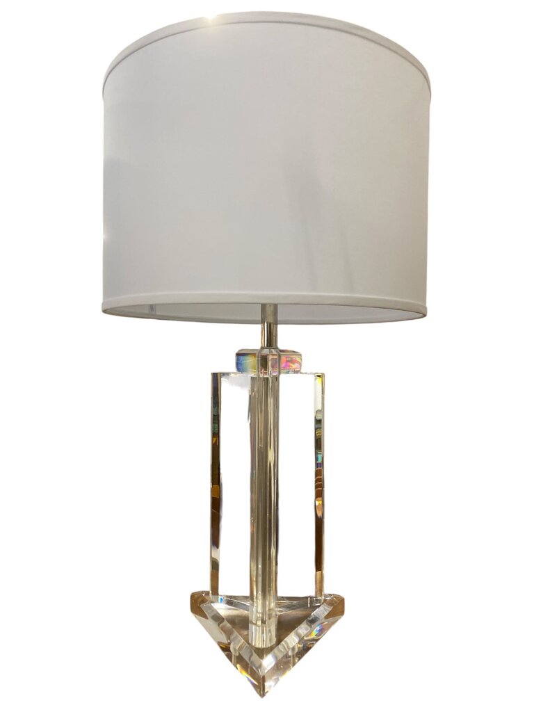 Monumental Primo Italy Signed Pair of Post Modern Lucite Lamps (Set of 2)