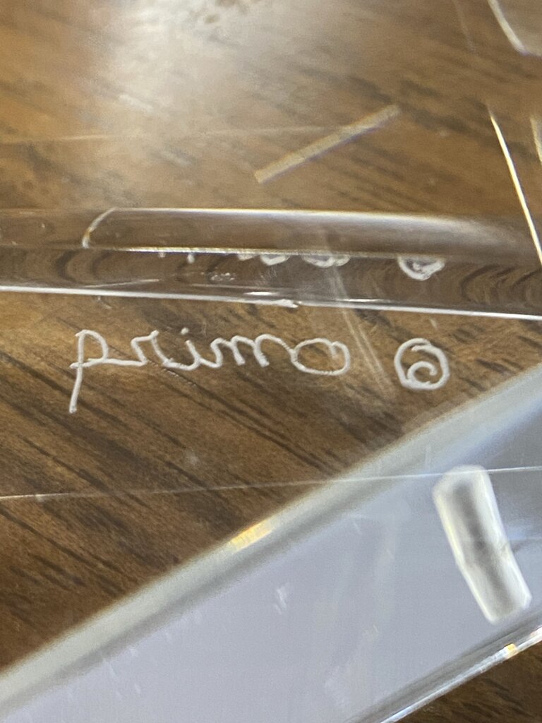 Monumental Primo Italy Signed Pair of Post Modern Lucite Lamps (Set of 2)