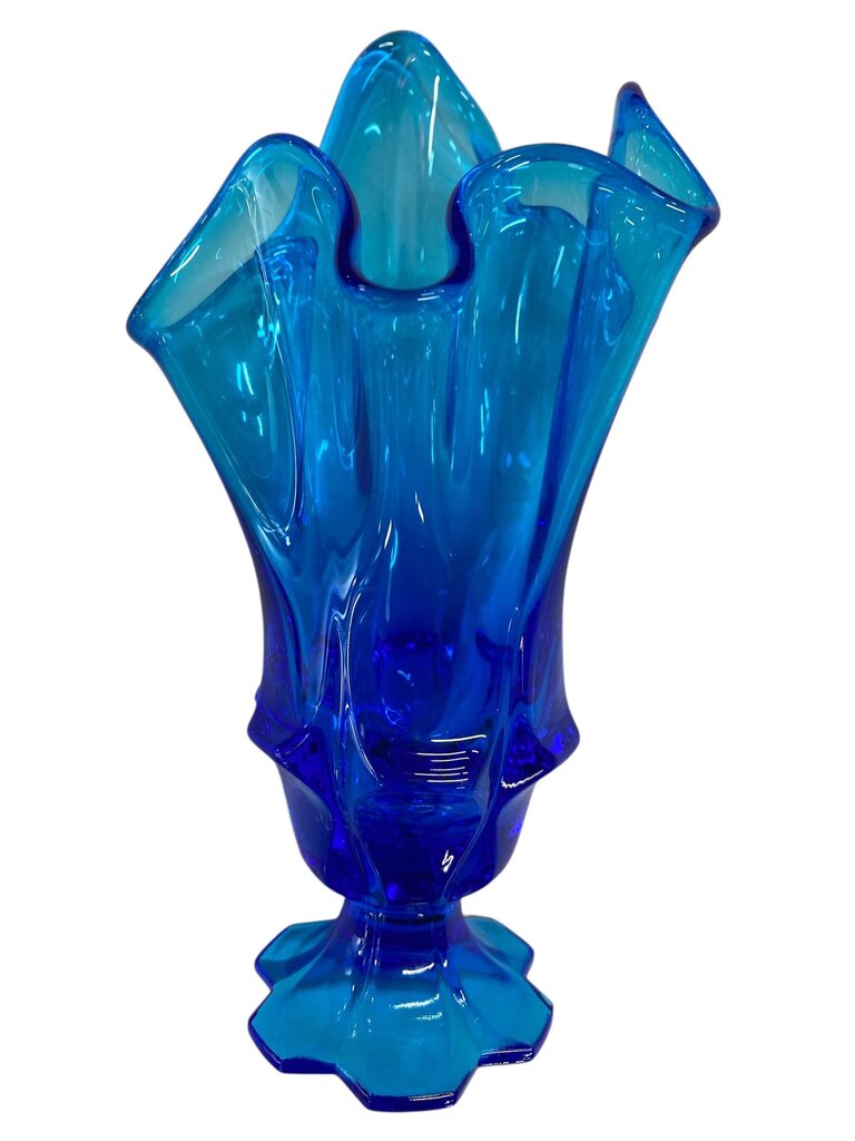 MCM Cobalt Blue Handkerchief Pedestal Vase