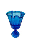 Fenton Blue Glass Stretch Handkerchief Vase