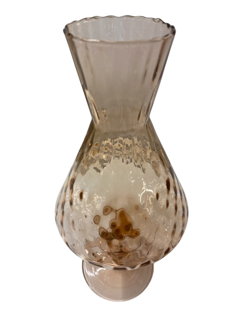 Rare Blush Pink Vintage Empoli Art Glass Pedestal Vase