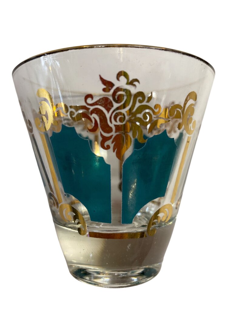 Rare Vintage Hazel Atlas Cocktail Shaker and Glasses Barware Set