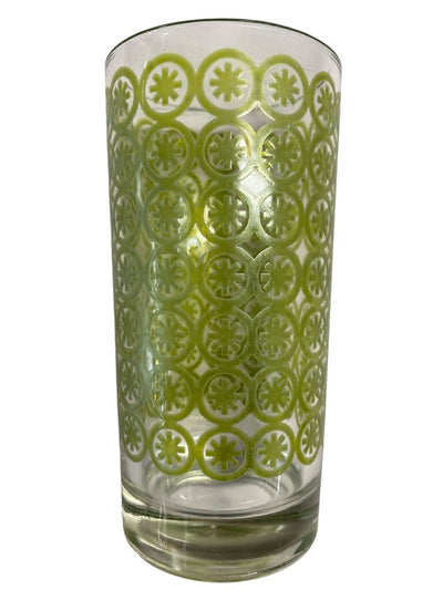 MCM Atomic Green Asterisk Cocktail Shaker and 4 Glasses (Set of 5)