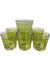 MCM Atomic Green Asterisk Ice Bucket and 6 Old Fashioned Glasses (Set of 7)