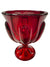 Vintage Viking Epic 6 Petal Ruby Red Footed Glass Candy Dish