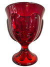Vintage Viking Epic 6 Petal Ruby Red Footed Glass Candy Dish