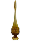 MCM Viking Amber Cabbage Leaf Art Glass Bud Vase