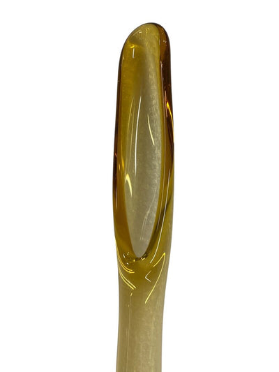MCM Viking Amber Cabbage Leaf Art Glass Bud Vase