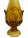 MCM Viking Amber Cabbage Leaf Art Glass Bud Vase