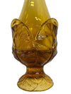 MCM Viking Amber Cabbage Leaf Art Glass Bud Vase