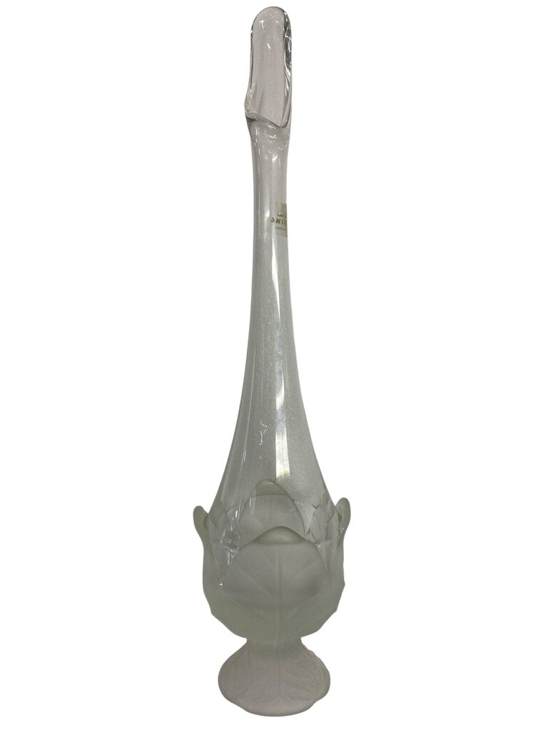 MCM Viking Frosted Cabbage Leaf Art Glass Bud Vase