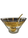 MCM Vito Bari 22K Gold Fleur de Lis Punch Bowl and Gold Ladle