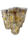 RARE MCM Culver 22K Gold and Jeweled Bird & Butterfly Highball Glasses (Set of 6)