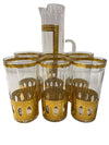 MCM Culver 22K Gold Antigua Decanter and Highball Glass Set (Set of 7)