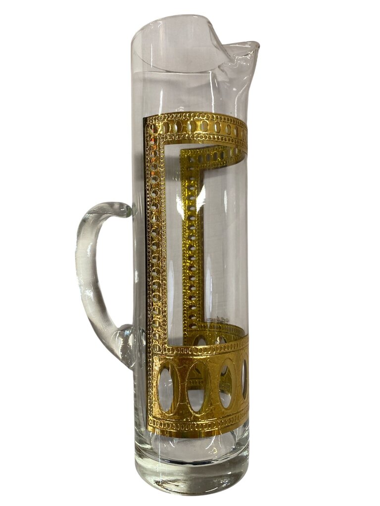 MCM Culver 22K Gold Antigua Decanter and Highball Glass Set (Set of 7)