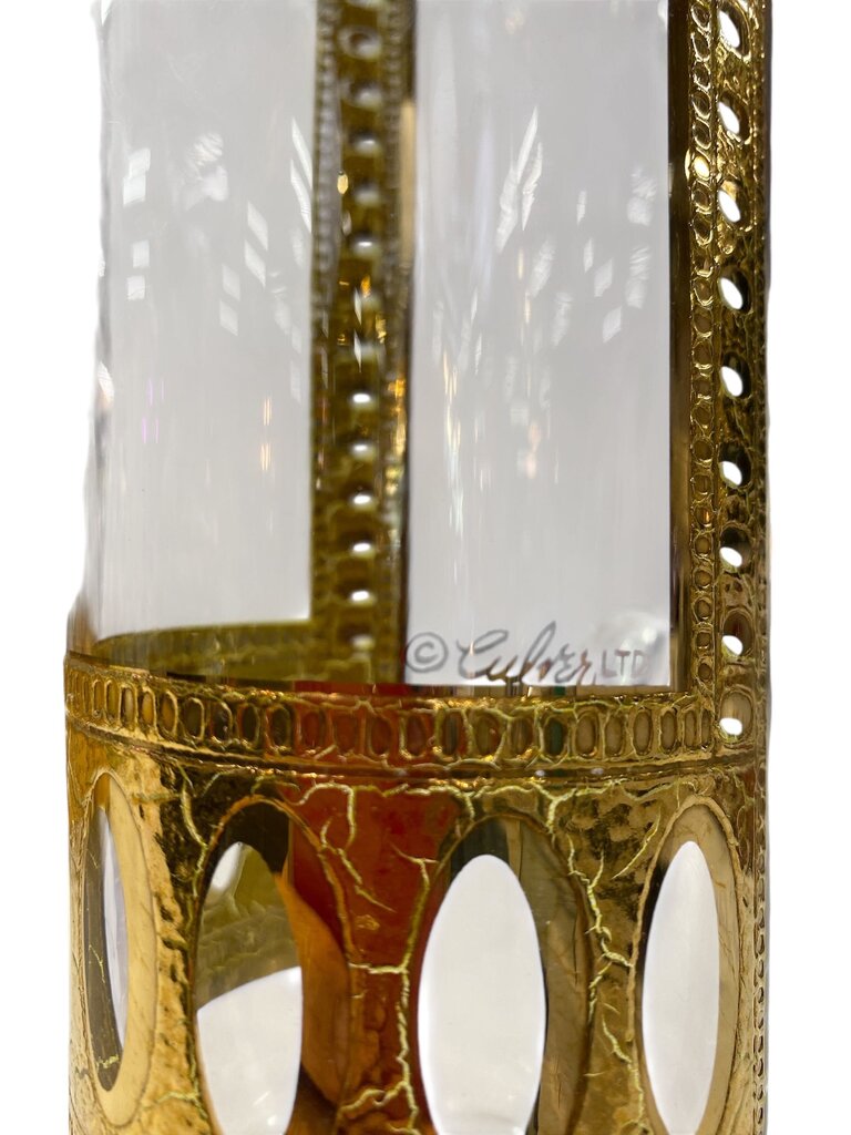 MCM Culver 22K Gold Antigua Decanter and Highball Glass Set (Set of 7)