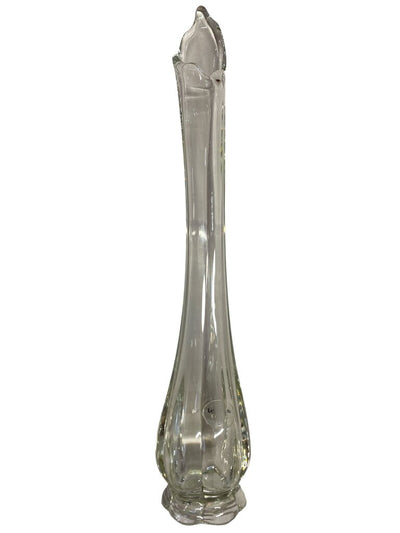 MCM L.E. Smith Crystal Clear 15" Petal Swung Vase