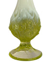 Vintage Fenton Lily of the Valley Topaz Opalescent Vaseline Glass Vase