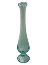 Vintage Fenton Turquoise Hobnail Opalescent Vaseline Glass Vase