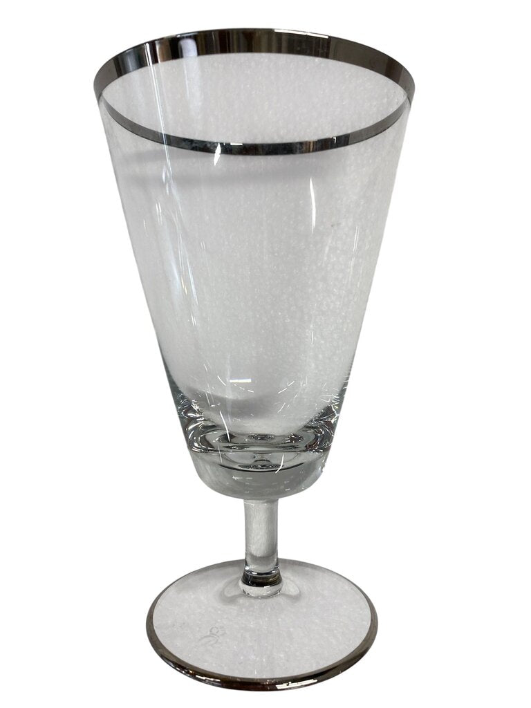 1960's Rosenthal Platinum Rimmed Crystal Water Goblets (Set of 11)