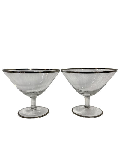 1960's Rosenthal Platinum Rimmed Crystal Champagne Coupes (Set of 12)