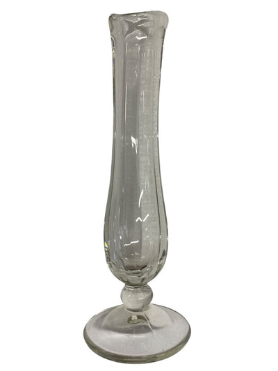 MCM Small Clear Glass Pedestal Swung Vase